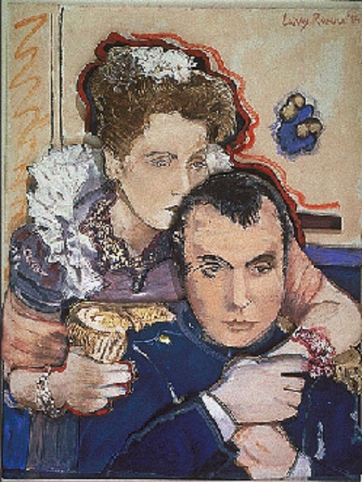 Larry Rivers, Vanished World:  Garbo and Boyer
1994, Oil on Canvas Mounted on Sculpted Foam