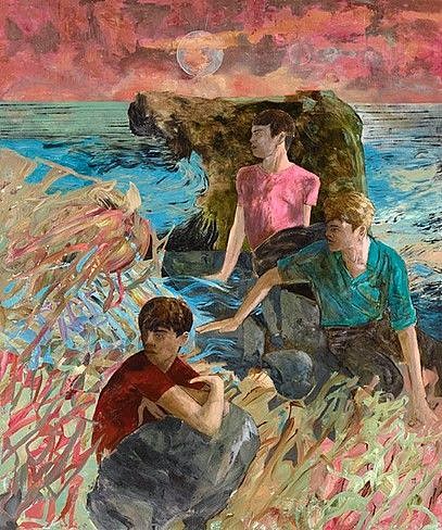 Hernan Bas, Trans Atlantic Gaze (abstract fog)
2016, Acrylic on Linen