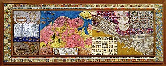 Joyce Kozloff, The Spanish Were Here (Havana, Cholula, Quito)
1994-95, Mixed Media and Collage on Paper and Wood